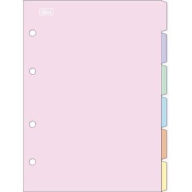 Imagem de Divisória de Fichário Tamanho Colegial Tilibra Academie Pastel 4 Furos