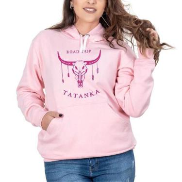 Imagem de Moletom Feminino Casaco Canguru Capuz Algodão Confortável - Campero, P