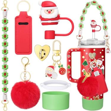 Imagem de Mity rain 8 peças de acessórios para copo Stanley Cup 850.5 g 1,134.0 g copo com alça, incluindo alça de alça de garrafa de água, suporte de chapstick, bota, pingentes de chaveiro, tampa de cobertura