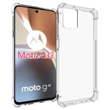 Imagem de USTIYA Capa para Motorola MOTO G32 Uso Resistente, Bumper Absorção Choques em TPU Transparente Protector Câmera Espessamento nas Quatro Pontas da Carcasa