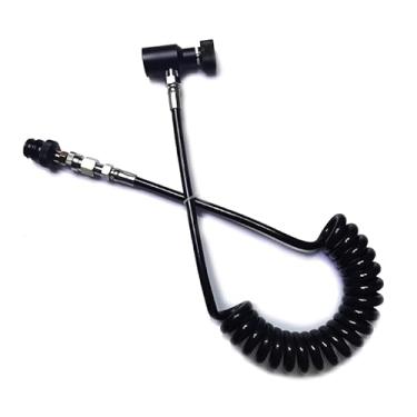 Imagem de Aopkeo Marcador de Paintball Airsoft PCP Linha de mangueira de bobina remota 254 cm com desconexão rápida de aço inoxidável e verificação de deslizamento avaliado 4600psi (desconexão rápida)