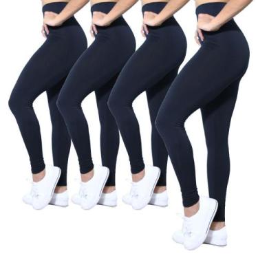 Imagem de Kit 4 Calças Legging Heide Ribeiro Suplex Cintura Alta, Preto, M