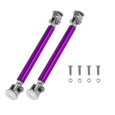 Imagem de Partuto 2 peças de 10 cm/3,94 pol. Varas de suporte para divisor de carro ajustáveis dianteiro traseiro para-choque divisor de lábio barra de suporte de haste de amarração liga de alumínio roxo sem