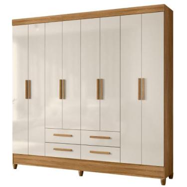 Imagem de Guarda Roupa Casal Flórida 8 Portas Freijó Off White Moval