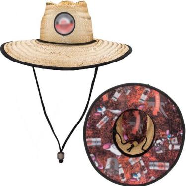 Imagem de Chapéu De Praia Palha Surf Verão Rave Sombreiro Estampado - Atacadão T