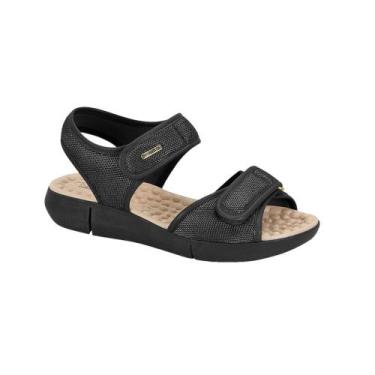 Imagem de Sandalia Anabela Conforto Modare Massageadora 7142.118, Preto, 35