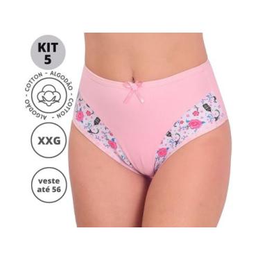 Imagem de Kit 5 Calcinhas Plus Size Algodão Cotton Calçola do 48 ao 56 Grande Co