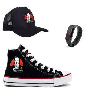 Imagem de Tênis Boné Wandinha + Relógio Wednesdey Série Netflix Presente Cano Al