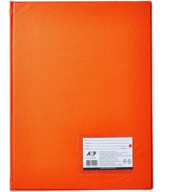 Imagem de Pasta Cátalogo Laranja A4 Com 20 Envelopes Plásticos Acp