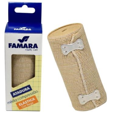 Imagem de Bandagem Atadura Elastica Média Compressão c/2 Presilhas 10cm X 1,30m 