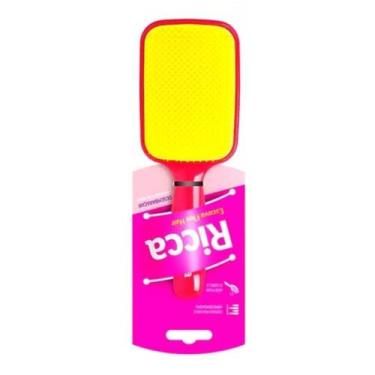 Imagem de Escova de Cabelo Ricca Flex Hair Rosa / Amarela '