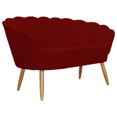 Imagem de Namoradeira Decorativa Pétala Sala de Estar Tecido Suede Marsala Kimi 