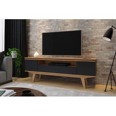 Imagem de Rack de tv íris 1,60 camarú-preto -robel/moveis - Village Móveis