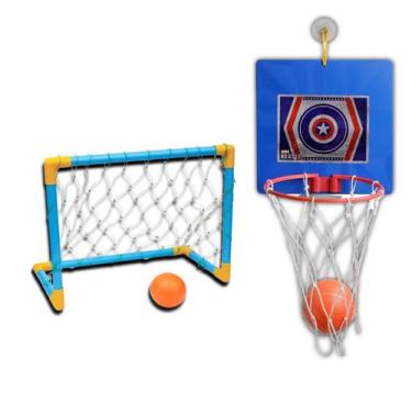 Imagem de Kit Golzinho Infantil + Cesta de Basquete Infantil Rede e Bola - Artoy