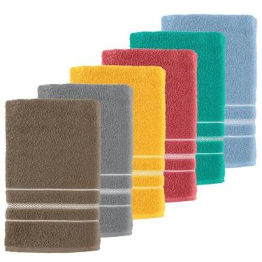 Imagem de KIT 6 TOALHAS DE ROSTO TEKA ESCALA 40X65 cm, Sortidas