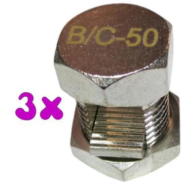 Imagem de Kit 3 Split Bolt Conector Parafuso Fendido 50mm para Emenda Cabos - 3M