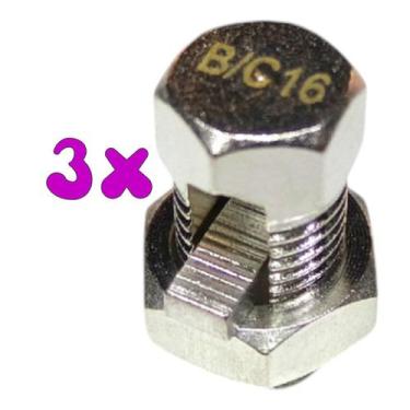 Imagem de Kit 3 Split Bolt Conector Parafuso Fendido 16mm para Emenda Cabos - 3M