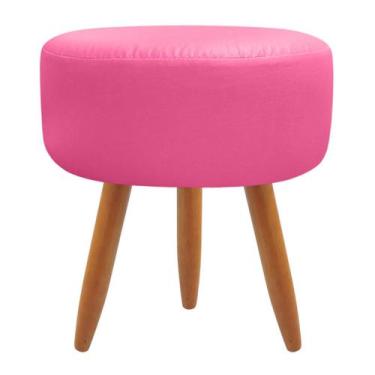 Imagem de Puff Redondo classic Decorativo Sala  Rosa Pink - Maitê Moda Casa