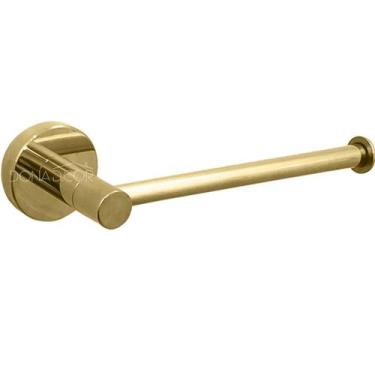 Imagem de Papeleira Dourada Inox 304 Banheiro Lavabo Suporte Papel Higienico Ace