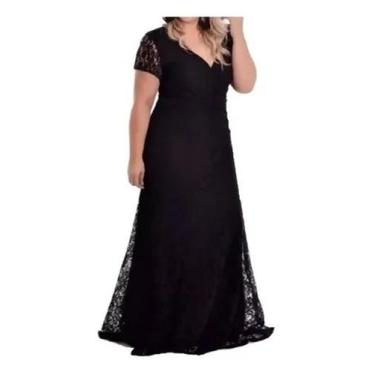 Imagem de Vestido Longo Formatura Renda Plus Size Festa Batizado - ShoopWeb, XG