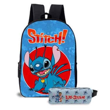 Imagem de Kit Mochila e Estojo Escolar Infantil Desenho Stitch Unissex - Use Thu