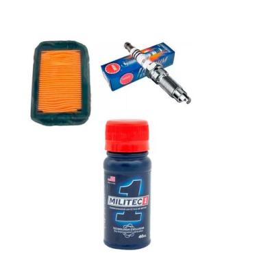 Imagem de Vela Iridium Ngk yamaha fazer xtz 150 + filtro ar e militec