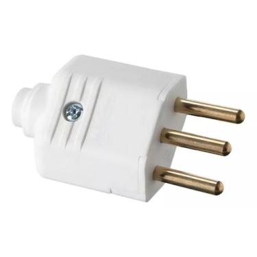 Imagem de plugue macho 10a 2p+t 180 250v margirius branco