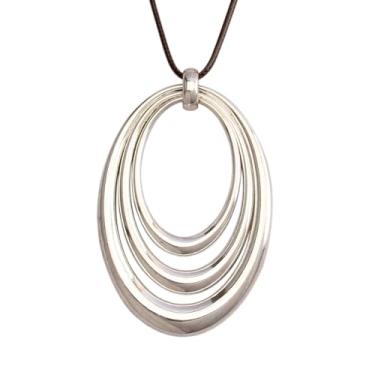 Imagem de GelConnie Colares de madeira femininos de couro, turquesa, longo, boêmio, em camadas, hippie, joia boêmia, para mulheres, Couro sintético, Sem Pedra Preciosa