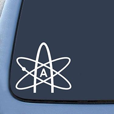 Imagem de EvolveFISH Decalque de vinil à prova de intempéries com símbolo de átomo ateu - [branco][12,7 cm]
