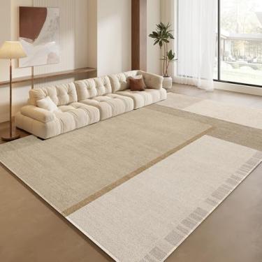 Imagem de Tapete criativo bege linha creme tapetes confortáveis cobertura total sala de estar tapetes fácil cuidado quarto cabeceira tapetes, YHT005,2,F,300x400CM