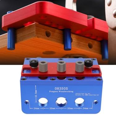 Imagem de Kit de Gabarito para Cavilha de Madeira Em Liga de Alumínio Guia de Perfuração de Furo para Carpintaria Localizador de Posicionador