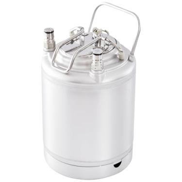 Imagem de Mini barril de cerveja Growler de 2L/1,814 g, mini barril de bloqueio de bola de 1,6 galão para cerveja caseira 304 aço inoxidável mini barril de cerveja