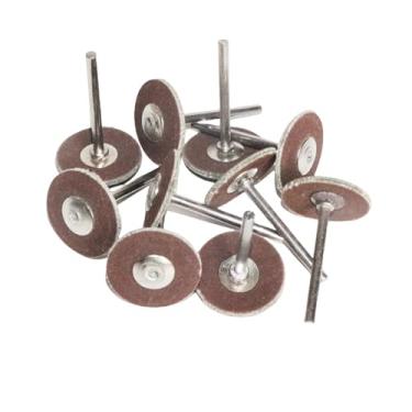 Imagem de 1 polegada 10Pcs Escova rotativa Lixamento Polimento Polimento Moagem Roda Escova para Ferramentas rotativas 25mm Rodada Feltro de lã Acessórios, 10pc lixa, com haste de 2,35mm