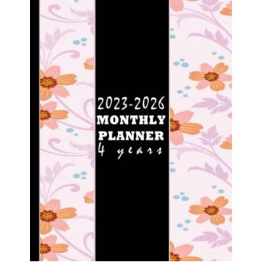 Imagem de 2023-2026 Monthly Planner 4 Years: Calendar Monthly Planner (January 2023 to December 2026) Pretty Floral Seamless Cover Design, 8.5 x 11 Inches with ... Goals, To Do List Best Memories and Notes.