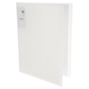 Imagem de M&G Fichário de 40 bolsos com mangas de plástico PP A4 (branco), pasta de portfólio de arte com protetores de folha transparentes, exibição de 80 páginas para organizar documentos, 310 x 235 x 26 mm
