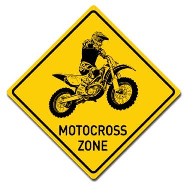 Imagem de BTHUKO Placa de motocross Crossing Zone Xing, 30,5 cm de altura Dirt Bike Supercross Cycle Racing Tricks Track Racer
