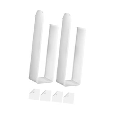 Imagem de IEUDNS 2x Ganchos de chapéu de acrílico Organizador de chapéu Resistente com fita dupla face Suporte de chapéu Suporte de chapéu para armário Sala de estar, Branco