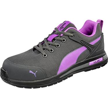 Imagem de PUMA Tênis feminino Levity Knit Low Astm Eh, Cinza/roxo, 38