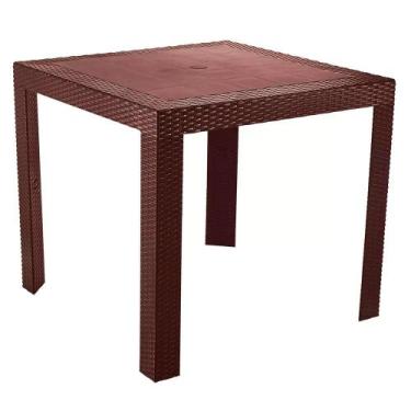 Imagem de Mesa Ibiza Polipropileno Marrom 80cm - 76603 - Sun House