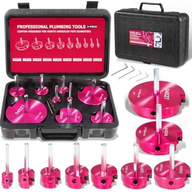 Imagem de Kit de alargador de encaixe de tubo de PVC 9 peças - conjunto completo de alargador de plástico se encaixa em brocas padrão de 1/5.1 cm, contém PPR50, PPR75, PPR100, PPR125, PPR150, PPR200, PPR250,