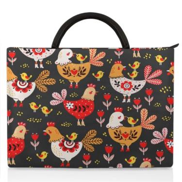 Imagem de Capa colorida de galinha para laptop 13 13,3 14 polegadas bolsa para laptop com alça e bolsos estojo de transporte durável para notebook masculino feminino opções de cores e tamanhos