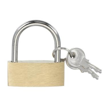 Imagem de PATIKIL Cadeados de latão sólido de 4,8 cm, 1 cadeado de cadeado longo diferente com chave com 2 chaves à prova de intempéries para academia, armário, portão, cerca, ambientes externos e internos