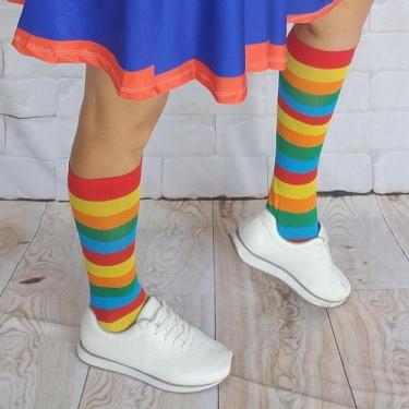 Imagem de Meia Longa Colorida Festa Fantasia Chiquititas - Genérico