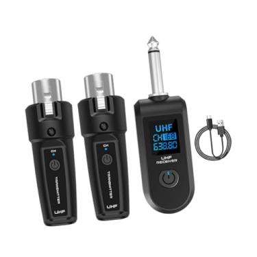 Imagem de Colaxi Receptor de transmissor de microfone XLR Mic Cordless System Mic Converter para amplificador de guitarra sem fio, 1 in 2