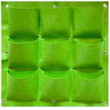 Imagem de Jardim Vertical 9 Bolsos Pendurado Plantador De Parede 50x50 - HUADA
