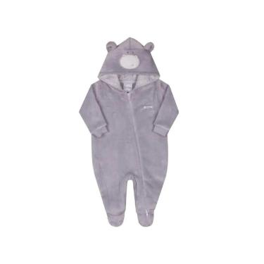 Imagem de Macacão Pelo Bebê Menino Inverno Capuz Bordado Paraiso 14526-Masculino