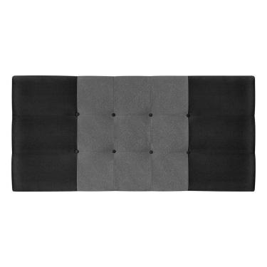 Imagem de Painel Estofado Mini  164 Cm Cama Box Quarto Casal Queen Size Suede Preto/cinza