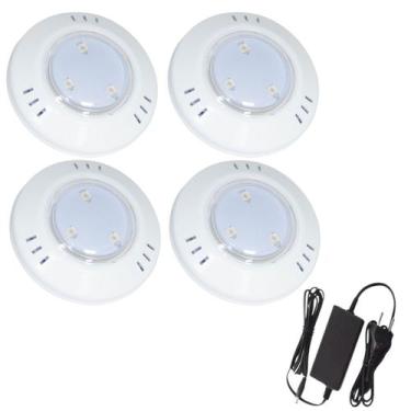 Imagem de Kit 4 Hiper Led 6W Branco Abs E Fonte 2A - Brustec