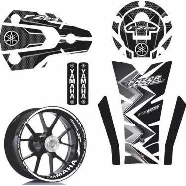 Imagem de Kit Adesivo Protetor E Friso Yamaha Fazer Fz25 Preto Branco4 - Resitan