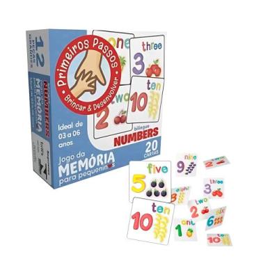 Imagem de Jogo da Memória para Pequeninos Numbers Interativo Bilingue 20 Cartas 